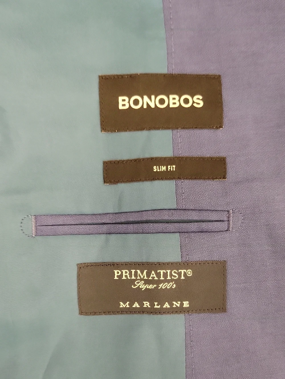 Bonobos Navy Blue Two-Button  Slim Fit Super 100s Sport Coat 38R Summer Office